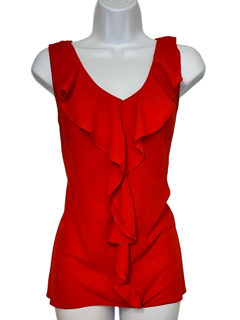 new directions Red Ruffle V-Neck Sleeveless Camisole